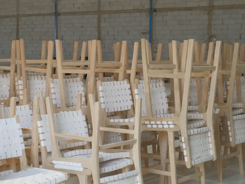Indoor Bar Stools stacked before final checking by MPP Furniture - Indonesian furniture supplier