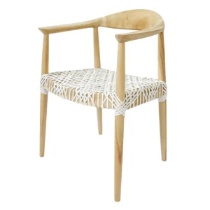 Venta Teak dining chair with leather strap, made by MPP Furniture - one of the best indonesian furniture manufacturers and teak furniture factory