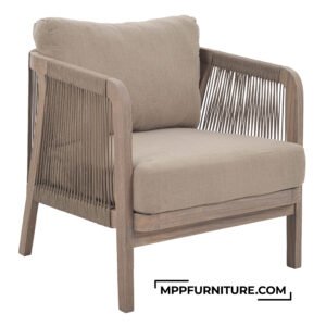 Rimini Sungkai Wooden Arm Chair with Outdoor Rope Accent form one of the top Indonesian furniture manufacturer