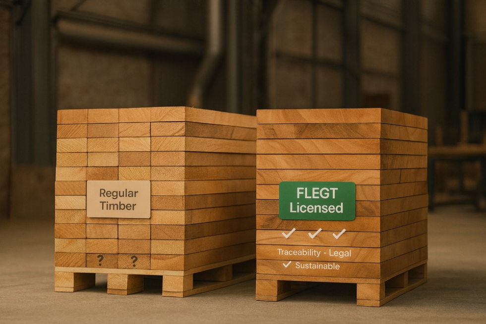 Comparison regular timber vs flegt licensed timber