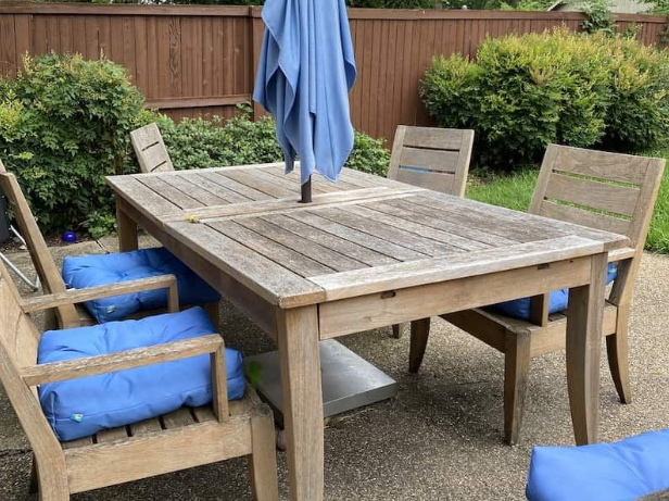 how teak furniture age outdoor weathered teak look silver grey patina
