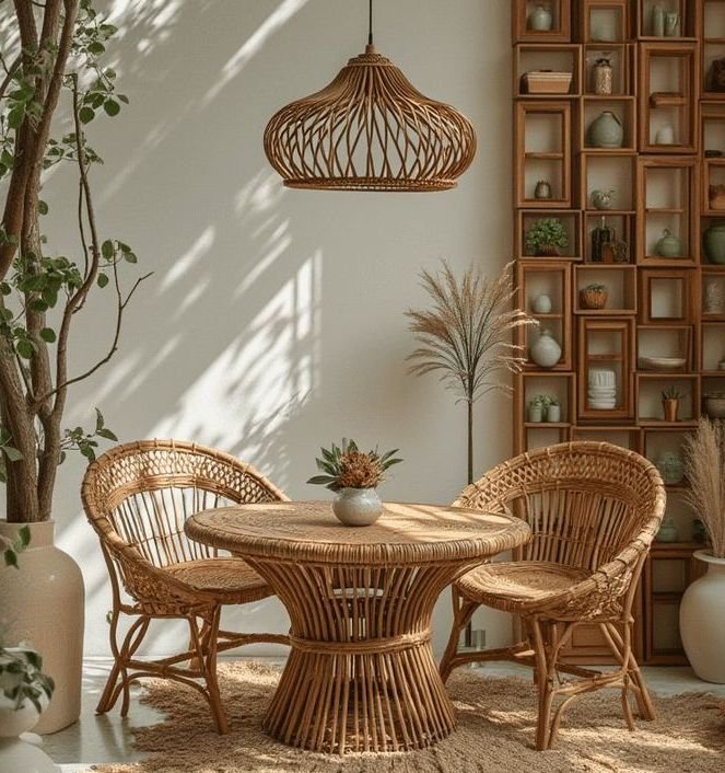 how to style rattan furniture minimalist restaurant