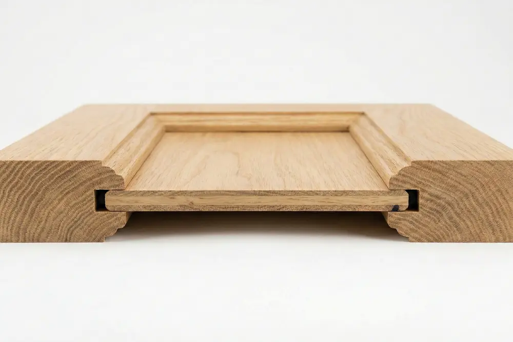 floating wood panel showing expansion gaps for handcrafted furniture