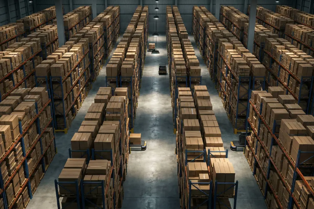 Furniture warehouse full of stock because of slow sell