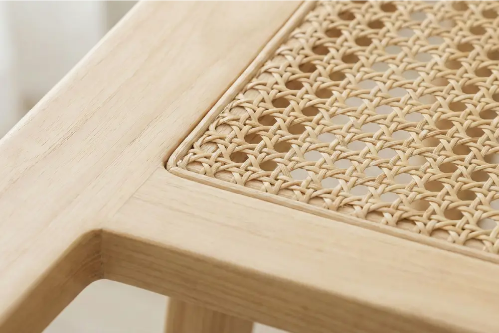 Close up look on sungkai wood furniture that highlight its texture