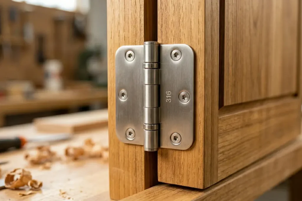 Hardware of the teak wood furniture