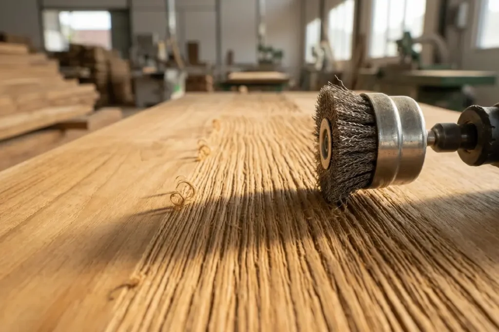 process of making weathered teak look on furniture