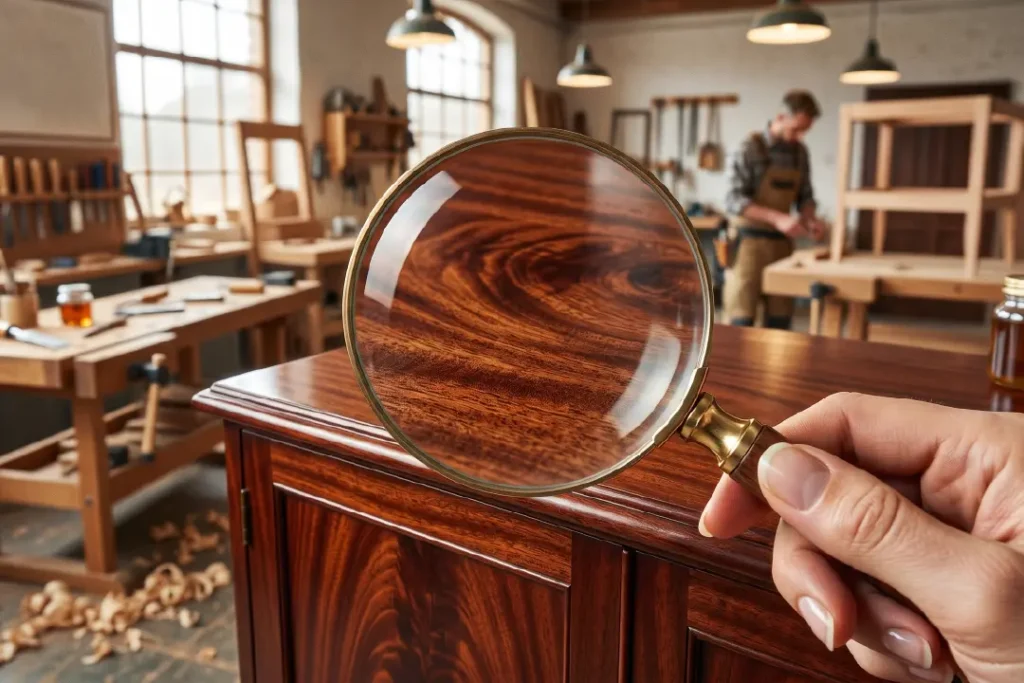Someone inspecting outdoor furniture