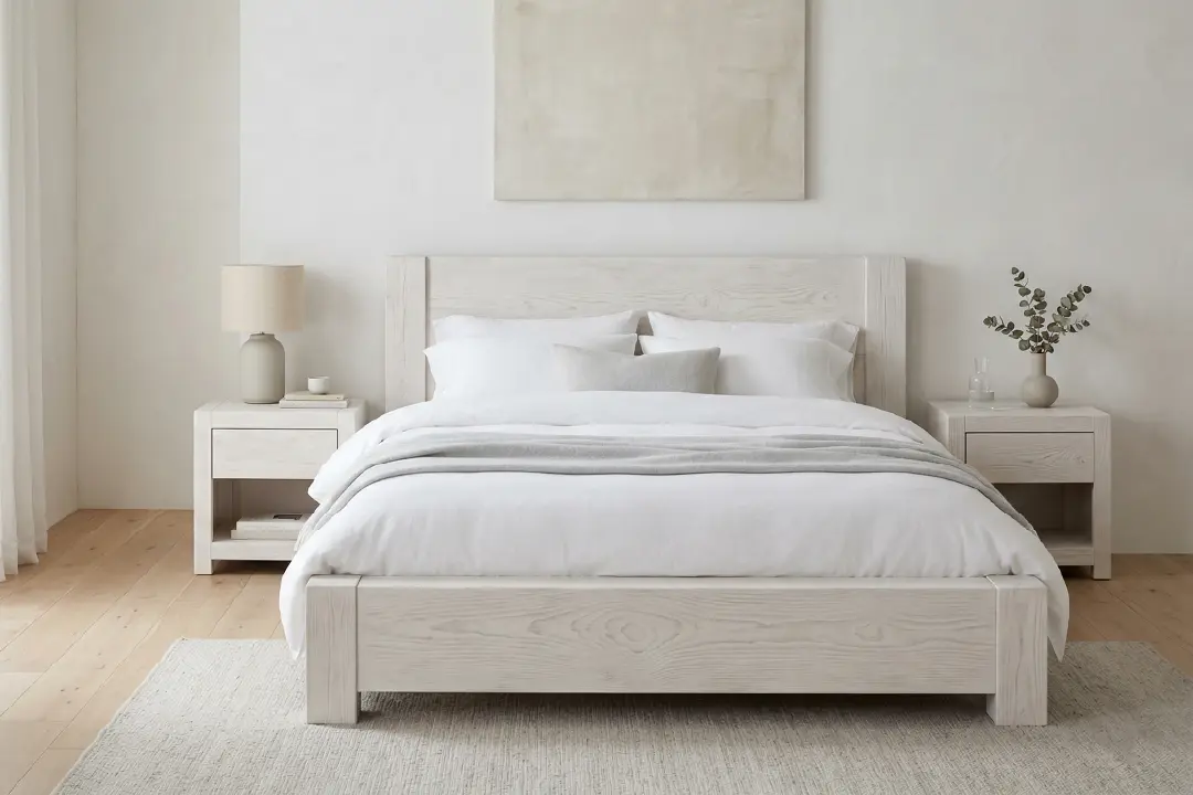 Whitewash furniture looks on the bedroom setting