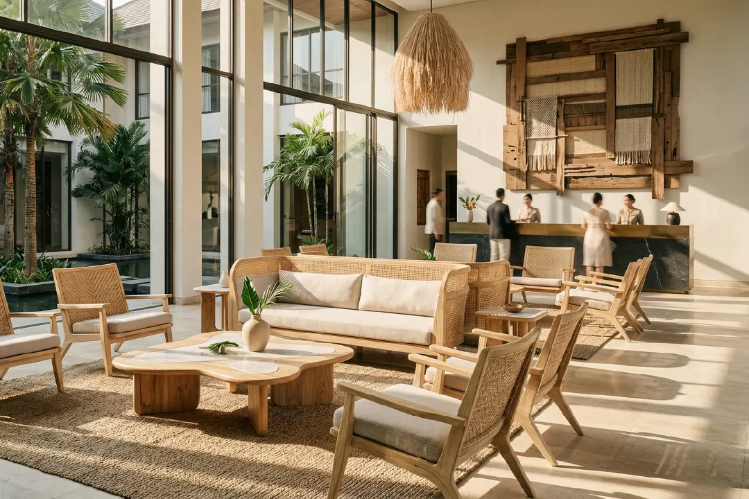 Exclusive design furniture in hotel setting