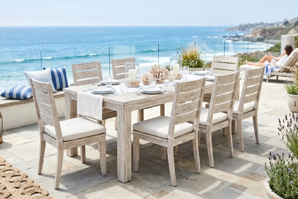 Coastal setting for outdoor furniture