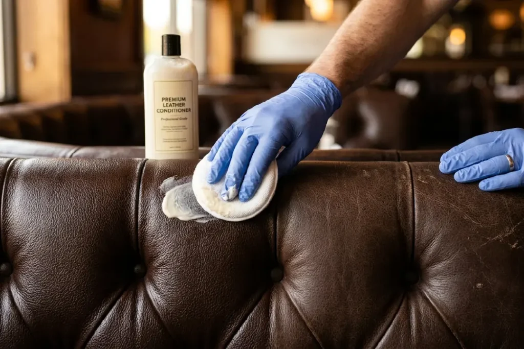 Routine maintenance of leather furniture