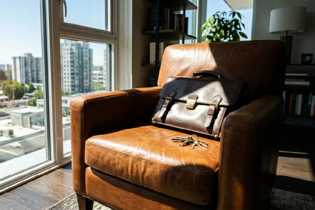 genuine leather furniture being directly hit by sunlight