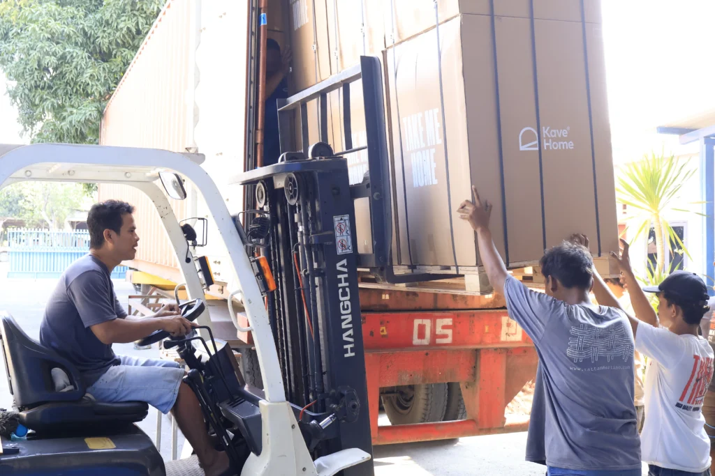 Container loading plan for finished outdoor furniture export
