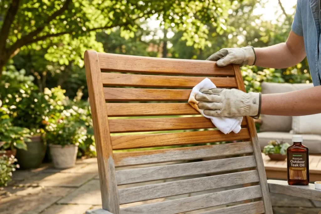 Outdoor Furniture Maintenance with Teak Oil