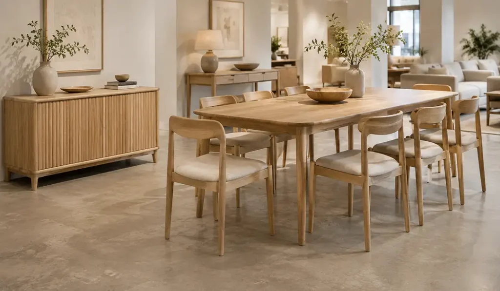 Modern sungkai wood furniture minimalist dining room inside mpp furniture