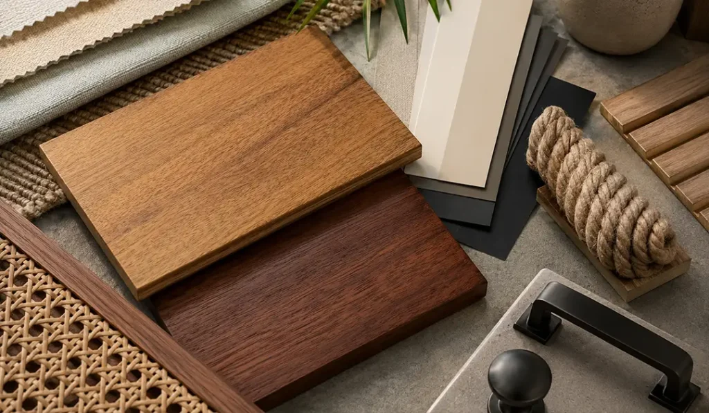 swatches, rope, weaving and more sampling for custom furniture