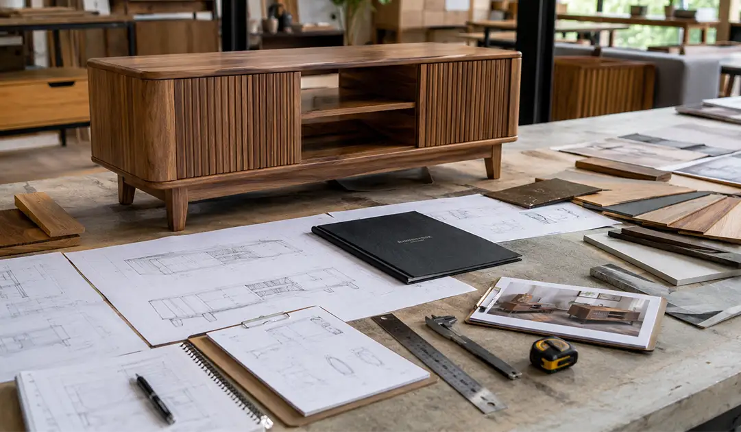 original draft design for outdoor furniture on top of table