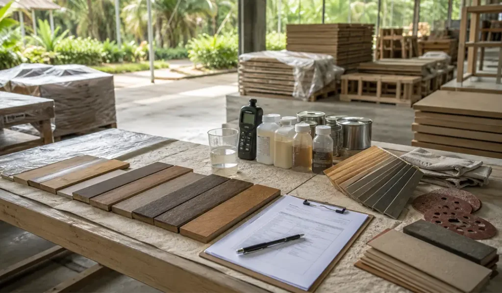 Woodworking workshop for Outdoor Furniture Finishing