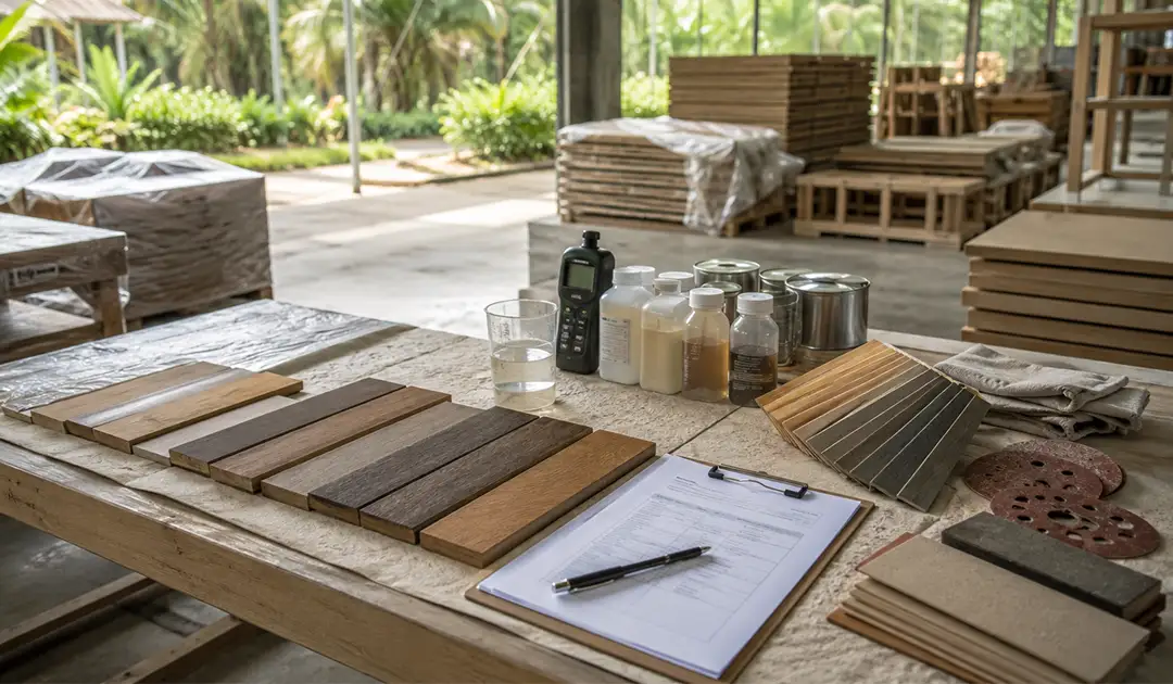 Woodworking workshop for Outdoor Furniture Finishing