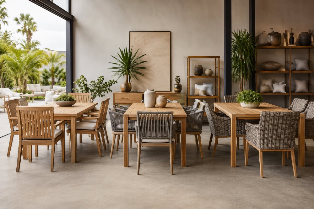 Outdoor dining chair product mix with premium and mid-range styles for retail collection planning