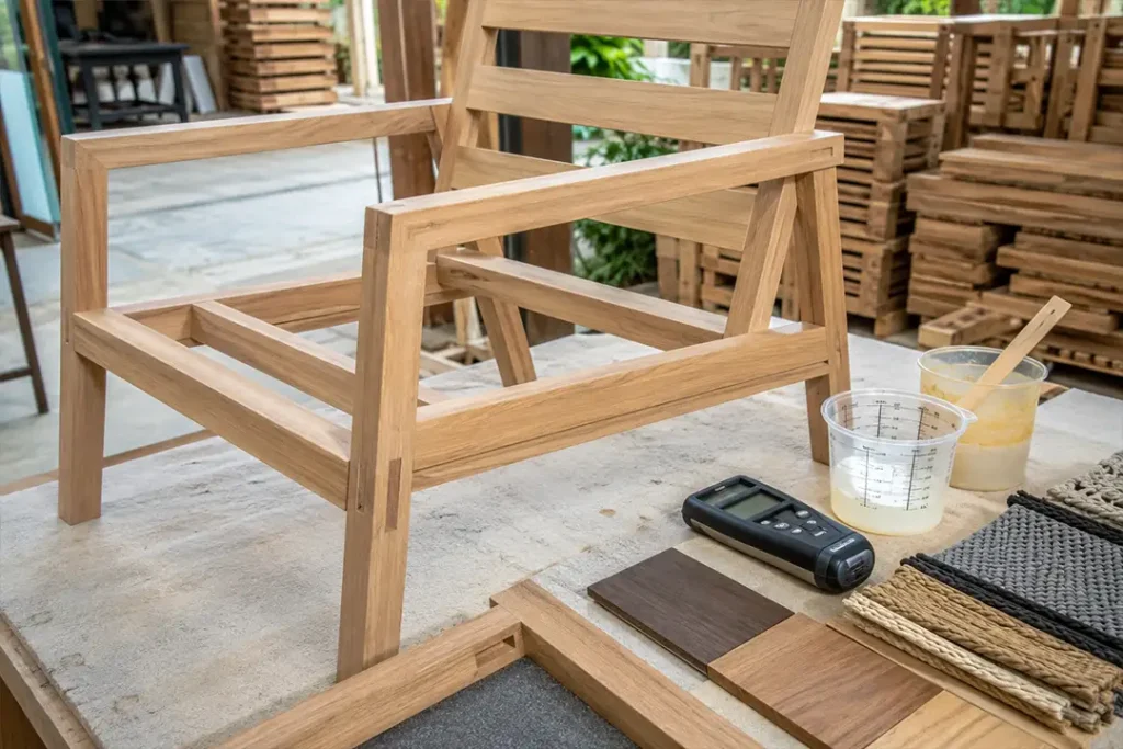 tested material finishing for indonesian patio furniture