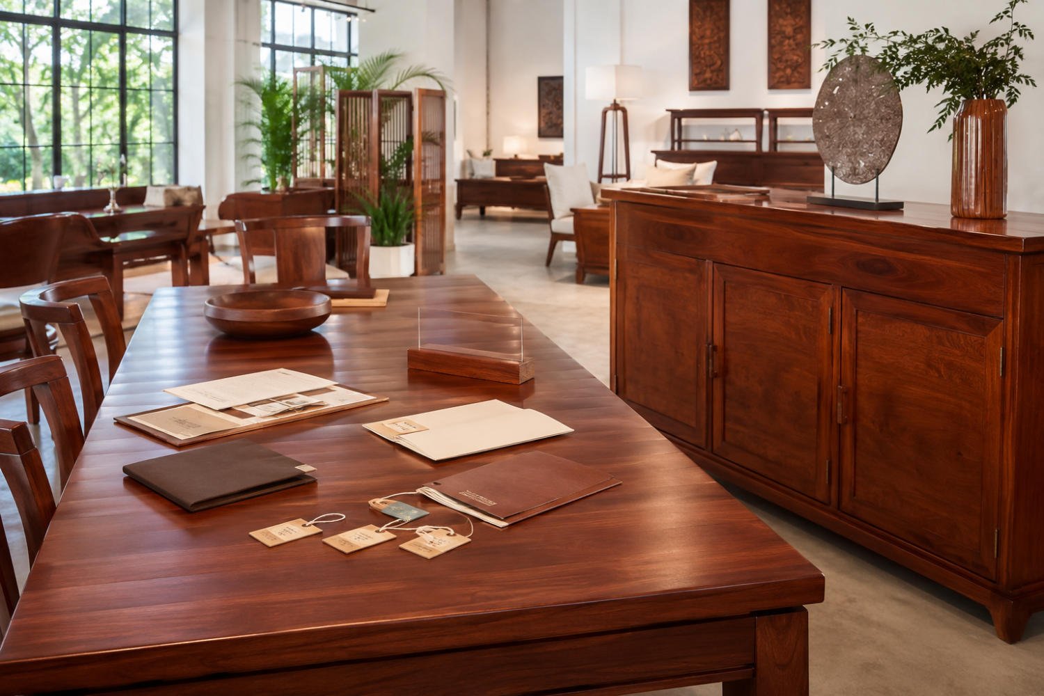Indonesian mahogany furniture with timber certification and export compliance documents