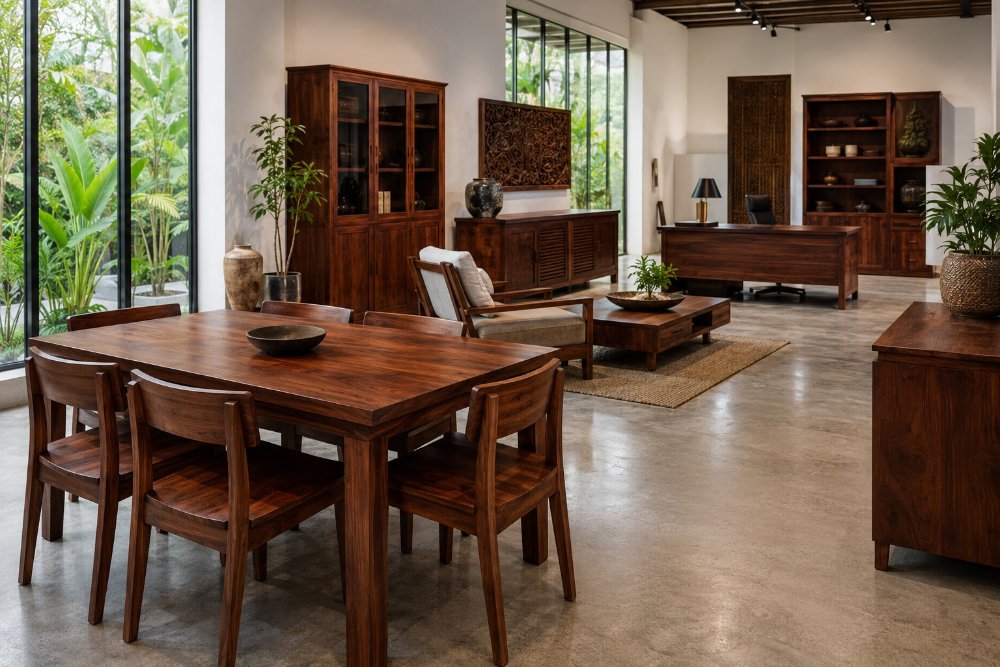 Mahogany dining, lounge, office, and storage furniture collections
