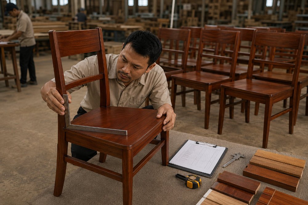 quality-control-inspection.webp Inspector checking joinery and finish quality on mahogany furniture
