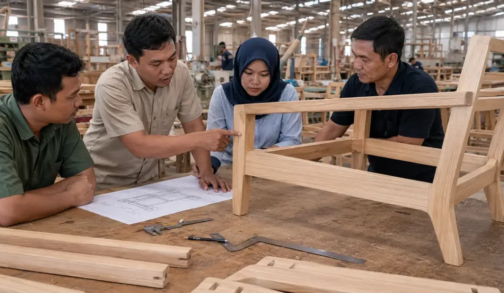 Sungkai Wood Furniture Design Review for Bulk Production Sungkai wood furniture construction review with technical drawings before bulk production
