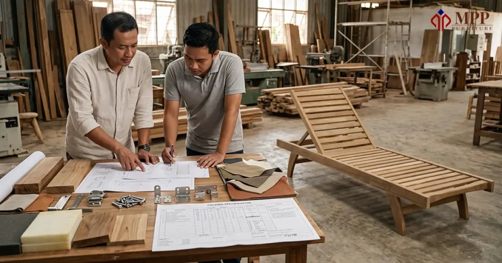 Teak Poolside Furniture Specification Review Before Quotation Teak poolside furniture specification review with drawings, material samples, hardware, and finish references.